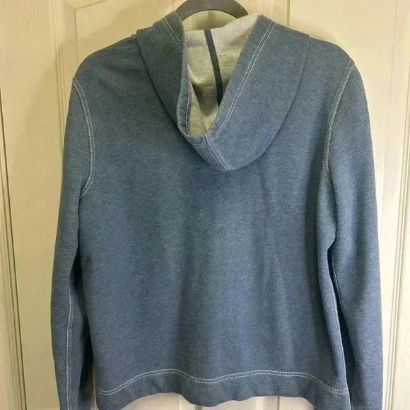 🩵Lauren Ralph Lauren Blue Hooded Sweatshirt w/Front Pockets & White Stitching🩵 - Picture 2 of 14
